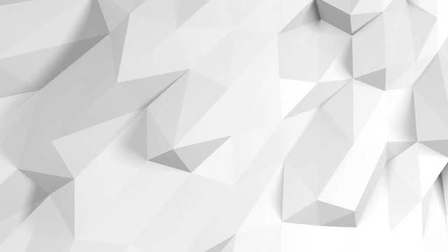 Abstract white low polygon background clean and simple loopable