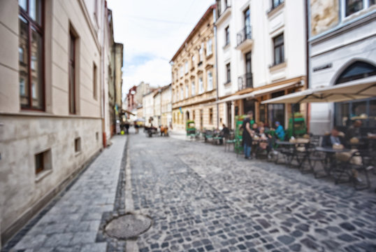 Old stone-paved street of the city