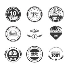 High quality, premium, guarantee vintage vector wax seals labels, badges and logos