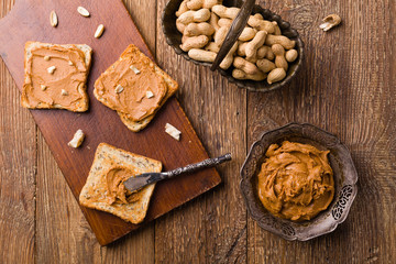 Sandwich with peanut butter