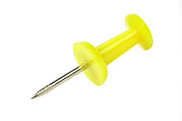 yellow pushpin board isolated on white background