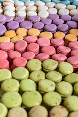 Colourful macarons at Borough Market in London, UK