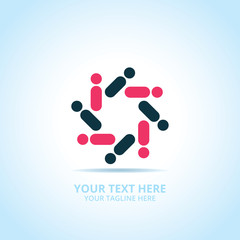 Abstract Community logo, design concept, emblem, icon, flat logotype element for template.