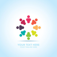 Abstract Community logo, design concept, emblem, icon, flat logotype element for template.