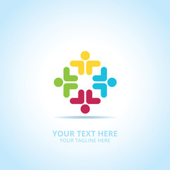 Abstract Community logo, design concept, emblem, icon, flat logotype element for template.