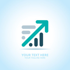 Abstract Progress Arrow logo, design concept, emblem, icon, flat logotype element for template.