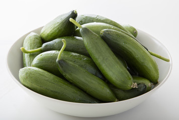 cucumbers on white background
