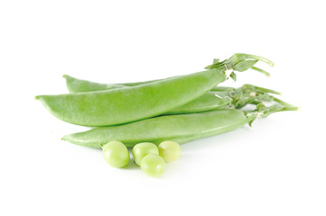 peas close up on white background