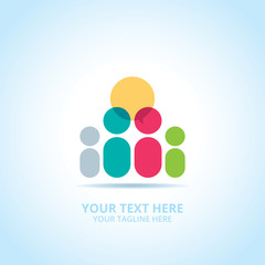 Abstract Partnership logo, design concept, emblem, icon, flat logotype element for template.