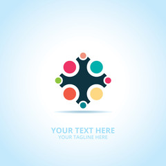 Abstract Partnership logo, design concept, emblem, icon, flat logotype element for template.