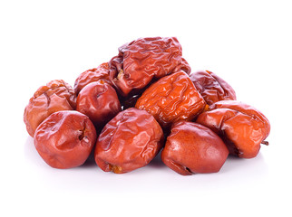 chinese jujubes isolated on white background