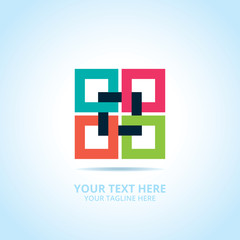 Abstract Connect logo, design concept, emblem, icon, flat logotype element for template.