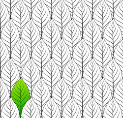 Seamless pattern with leaf for coloring book page vector