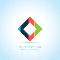 Abstract Creative Box logo, design concept, emblem, icon, flat logotype element for template.