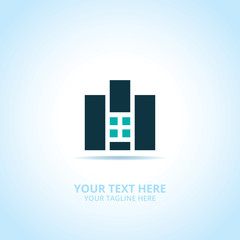 Abstract Building Real Estate logo, design concept, emblem, icon, flat logotype element for template.