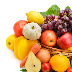 fruit and vegetable isolated on white background