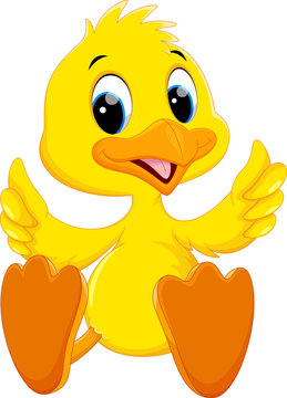 Cute baby duck cartoon thumb