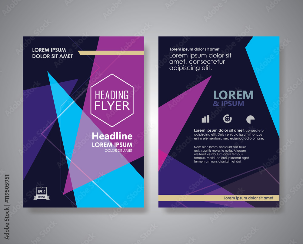 Poster flyer design layout abstract triangle shape brochure poster vect