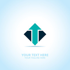 Abstract Progress Arrow logo, design concept, emblem, icon, flat logotype element for template.