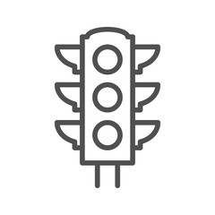Traffic light thin line vector icon isolated on the white background.