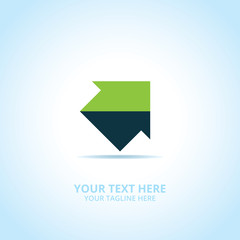 Abstract Progress Arrow logo, design concept, emblem, icon, flat logotype element for template.