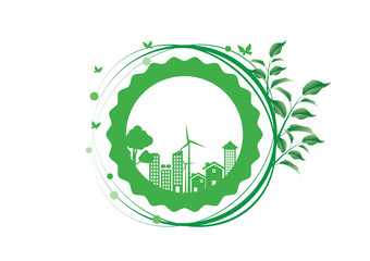 Ecology connection  concept background . Vector infographic illu