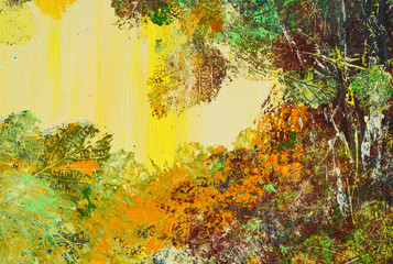 Obraz na płótnie Canvas Herbstblatt Acrylmalerei Herbststimmung Natur Struktur