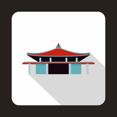 Pagoda icon in flat style on a white background