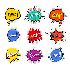 Comic speech bubble set on white background