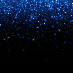 Obraz na płótnie Canvas Vector neon blue glitter particles background effect