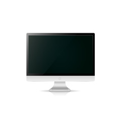 Vector computer realistic monitor isolated on white