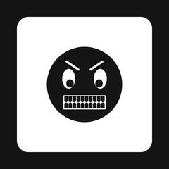 Fototapeta premium Emoticon in anger icon in simple style isolated on white background