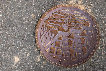 Manhole cover of Shirakawago