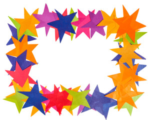 frame from stars carved from paper