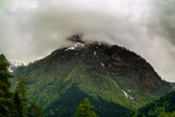 Mountain in clouds