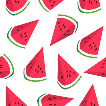 Seamless pattern with watermelon slices