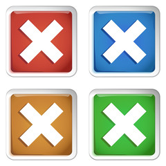 Obraz premium ikona kwadratowy plastikowy przycisk wektor