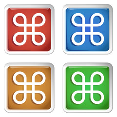 ikona kwadratowy plastikowy przycisk wektor