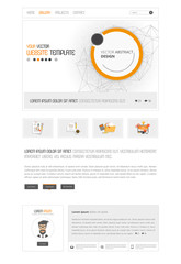 Website Design Vector Illustration with Abstract Header
