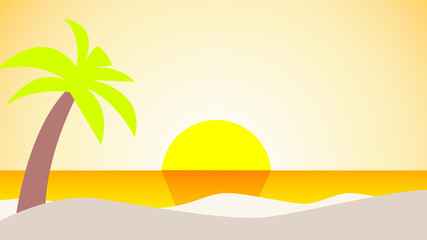 Fototapeta na wymiar Summer season beach landscape sunset