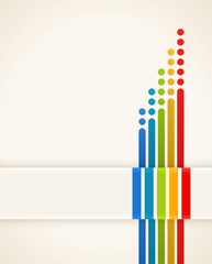 Colored stripes with circles, vector. Design template.