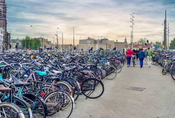 Urban bike parking lot