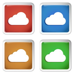 ikona kwadratowy plastikowy przycisk wektor