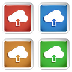 ikona kwadratowy plastikowy przycisk wektor