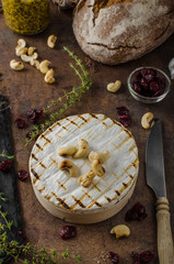 Grilled camembert cheese