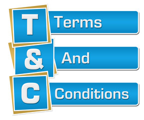 T And C - Terms And Conditions Blue Vertical 