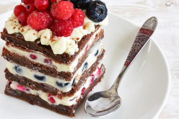 homemade cake with berries