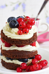 homemade cake with berries