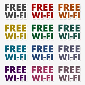 Colorful wifi free icons for business or commercial use