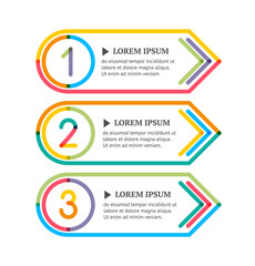 Modern option banners. Colorful lines and numbers on white backg